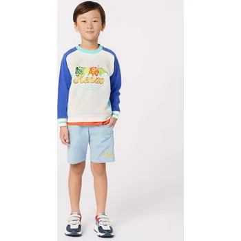 Chlapecká mikina Dětská bavlněná mikina Kenzo Kids K60410.102.126 modrá 55X, vel. 108