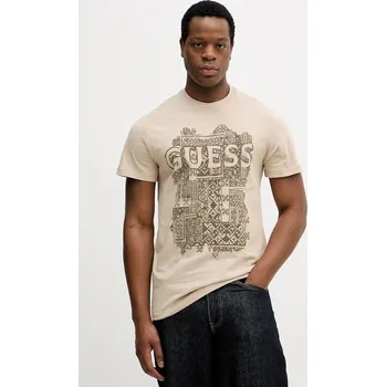 Pánské tričko Bavlněné tričko Guess M5YI13.I3Z14 béžová 80X, vel. L