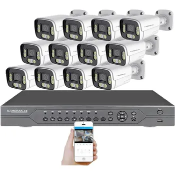 Kompletní kamerový systém 4K PoE IP 12 kamerový set XM-1206D 8MPx, CZ menu