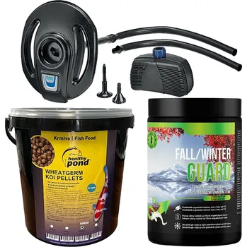 Technika k zahradnímu jezírku Oase Zimní set pro jezírko - BactoUP 50m3 - IceFree 4 Seasons - Wheatgerm 6mm / 10l