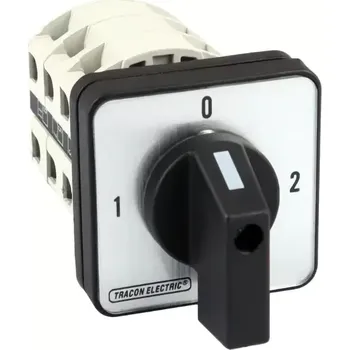 spínač Vačkový přepínač, 1-0-2 Tracon TKV-329/3 400V, 50Hz, 32A, 2×3P, 11kW, 64×64mm, 90° (Tracon TKV-329/3)