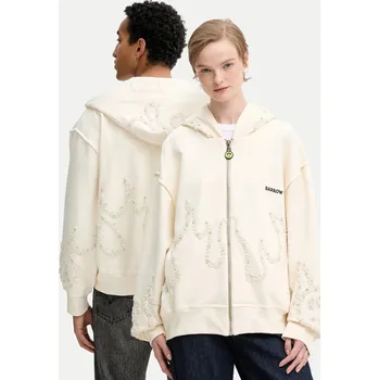 Dámská mikina Bavlněná mikina Barrow béžová barva, s kapucí, s aplikací, F5BWUAZH080 01X, vel. M