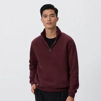 Pánská mikina Reserved - Mikina se stojáčkem - hnědá - 6929H-83X - 6929H-83X-M