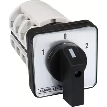 spínač Vačkový přepínač, 1-0-2 Tracon TKV-256/3 400V, 50Hz, 25A, 2×3P, 7,5kW, 48×48mm, 60° (Tracon TKV-256/3)