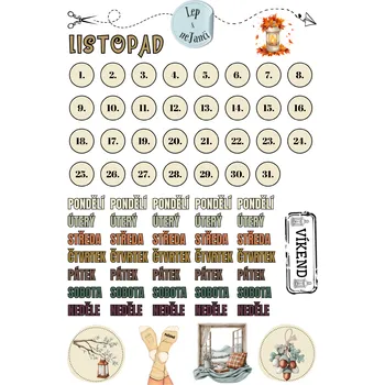 samolepka SAMOLEPKY LISTOPAD V BARVÁCH 1