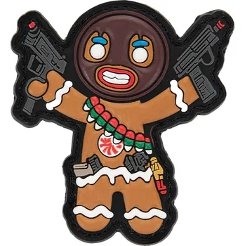 Nášivka Plastové 3D patche 3D gumová nášivka PERNÍČEK - Hnědá