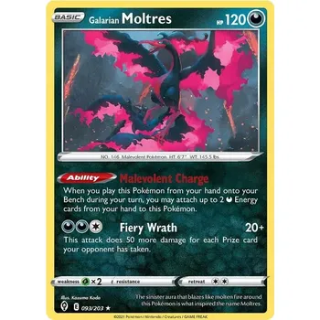 Sběratelská karetní hra Galarian Moltres 093/203 - Evolving Skies Typ karty: Holo