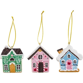 Vánoční dekorace LIVARNO home Ozdoby na vánoční stromek, 3dílná sada (perníková chaloupka)