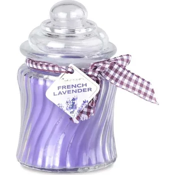 Svíčka Emocio vonná svíčka ve skle French Lavender se skleněným víčkem 76x125mm