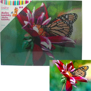 Diamantové malování Diamantové malování - Motýl a kytka 40 x 50 cm
