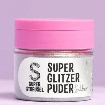 Potravinářské barvivo Prachová barva stříbrná 10g - Super Streusel