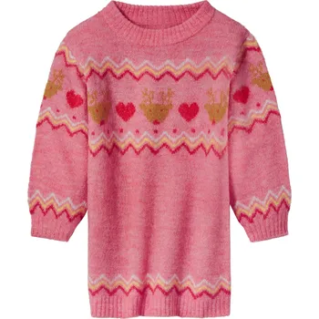 Dívčí šaty lupilu® Dívčí vánoční pletené šaty (světle růžová, 98/104)
