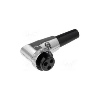 Elektrická zásuvka Zástrčka mikrofonní zásuvka PIN 3 na kabel úhlové 90° 6mm