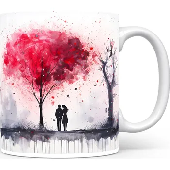 Hrnek s červeným stromem a dvojicí