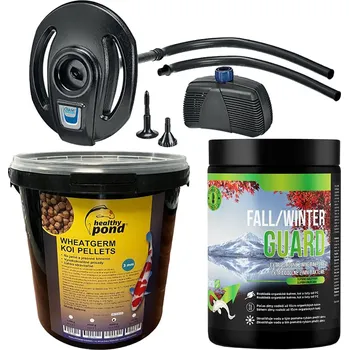 Technika k zahradnímu jezírku Oase Zimní set pro jezírko - BactoUP 50m3 - IceFree 4 Seasons - Wheatgerm 3mm / 10l