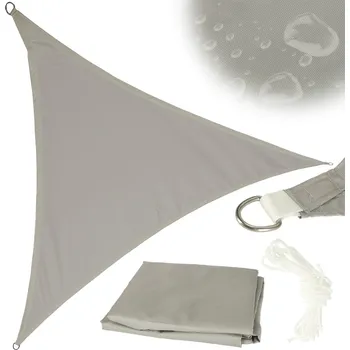 Slunečník LUARO slunečník na zahradní terasu voděodolný 3x3x3m trojúhelník šedý KX3180_1