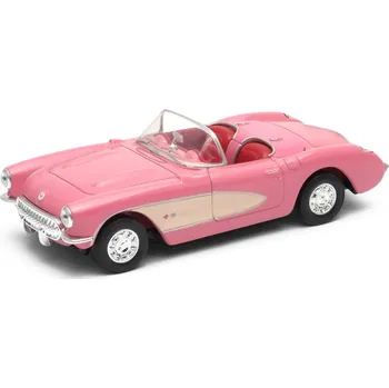 autíčko Welly Chevrolet Corvette (1957) 1:34 kabriolet růžový