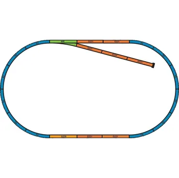 Vláček a vláčkodráha Piko Podloží pro sady kolejí A+B (základní ovál s kusou kolejí) - 55366