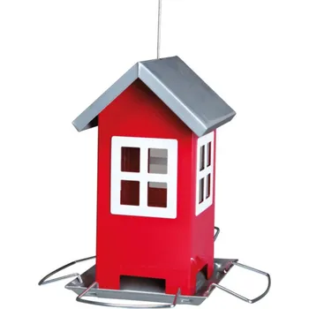 Krmítko pro ptáka Krmítko kovové domeček, červená