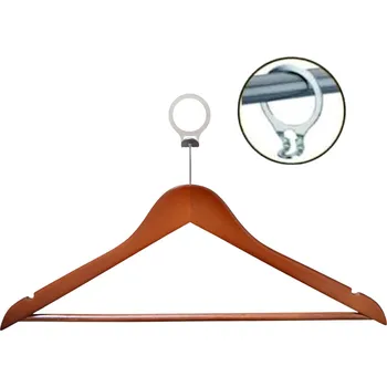 Věšák UNICATO Dřevěný věšák s kroužkem proti krádeži 5 kusů OŘECH