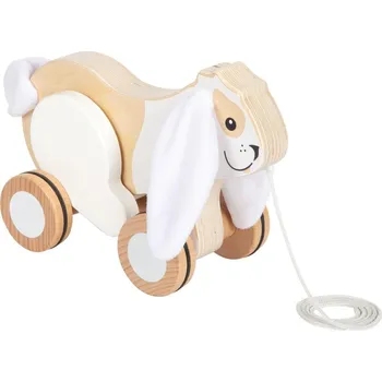 Dřevěná hračka small foot Dřevěná tahací hračka Králík se šustivými oušky