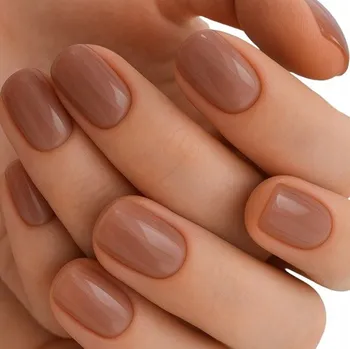 Umělé nehty Umělé nehty Tipy Hnědé Klasické Krátké Čtverec Mléčně Hnědé 24ks