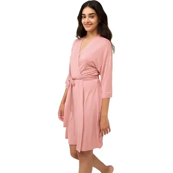 Dámský župan Dámský župan s krátkým rukávem Vamp 22009 pink blush velikost XXL