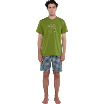 Pyžamo s krátkými rukávy Vamp zelená velikost XL