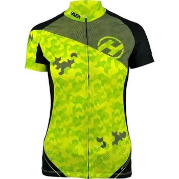 Cyklistické oblečení HAVEN Cyklistický dres s krátkým rukávem - SINGLETRAIL NEO WOMEN - zelená/černá 3XL