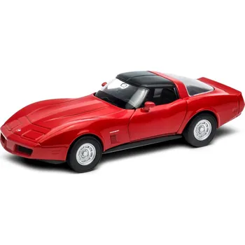 autíčko Welly Chevrolet Corvette Coupe (1982) 1:34 červený
