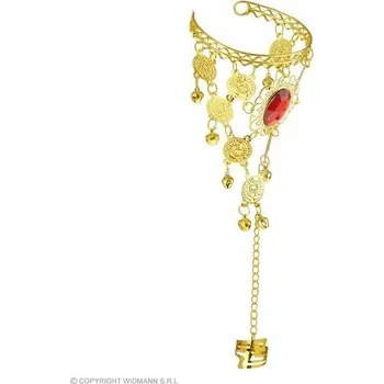 Náramek Zlatý náramek s prstenem, párty náramek