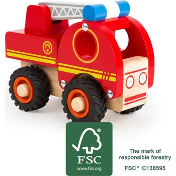 Dřevěná hračka small foot Dřevěné hasičské auto s žebříkem