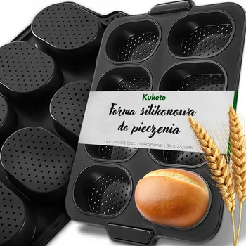 Nádoba na pečení FORMA NA PEČENÍ ROHLÍKŮ Silikonový Plech Perforovaný NON-STICK 8 kusů