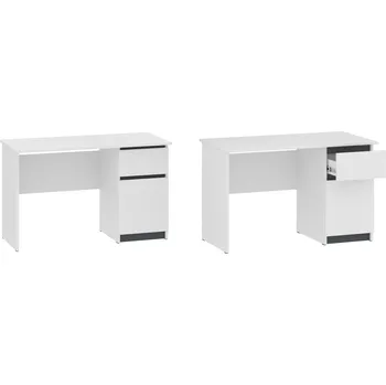 Psací stůl Psací stůl OLIVER pravý "NEW SYSTEM" Barva: bílá + antracit pruhy