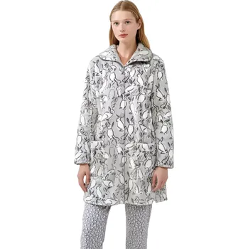 Dámský župan Dámský župan Vamp s knoflíky a potiskem králíčka 21459 velikost M