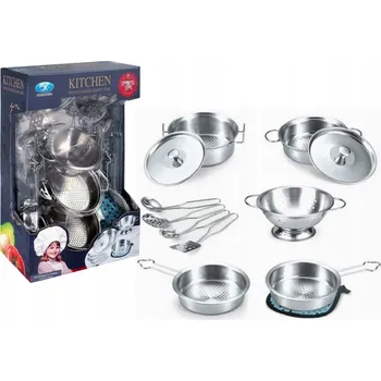 Sada nádobí SADA HRNCŮ KOVOVÉ HRNCE KUCHYŇSKÉ NÁDOBÍ PRO DĚTI 668-E1