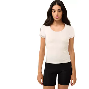 Dámské tričko Jednobarevné mikromodalové tričko Vamp s krátkým rukávem 22800 cream velikost XL