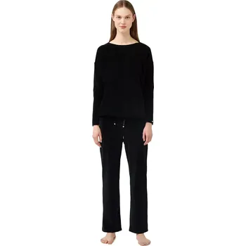 Dámská móda Dámská sametová souprava Vamp s žebrovaným vrškem 21139 velikost S