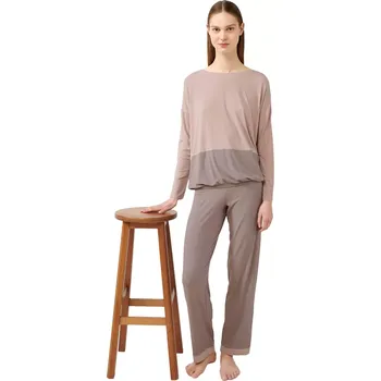 Dámské pyžamo Vamp žebrované dámské pyžamo z bambusu 21170 velikost M