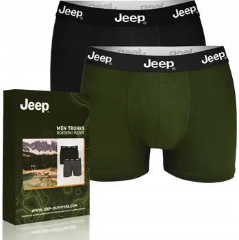 Podprsenka JEEP Pánské boxerky Klasické Black Military Bavlna 2 kusy Velikost L