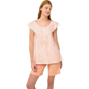 Dámské pyžamo Pohodlné dámské pyžamo Vamp s krátkými kalhotami 22221 salmon velikost XL