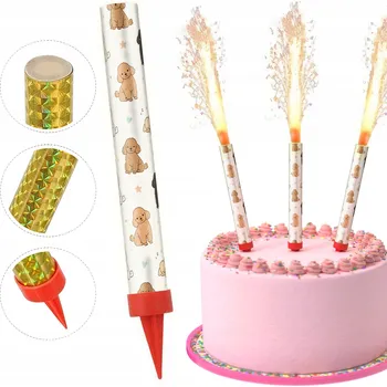 Dortová svíčka SVÍČKA DORTOVÁ FONTÁNA RACA NA NAROZENINY PSI PLEMENE PUDL 12 cm