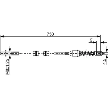 Lanko parkovací brzdy Tažné lanko, parkovací brzda BOSCH 1 987 477 140