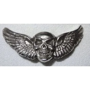 Lebka s křídly skull 3D odznak na šroubek