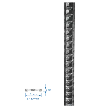 Příslušenství pro plot Kovaná pásovina 31x9x3000mm
