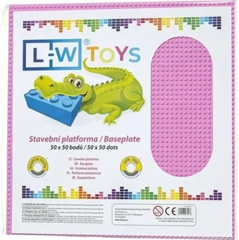 ostatní stavebnice L-W Toys Velká podložka na stavění 50x50 bodů růžová
