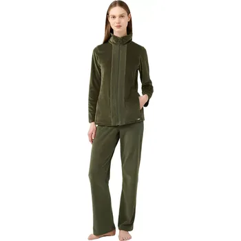 Dámská móda Dámská sametová tepláková souprava Vamp na zip 21141 velikost S