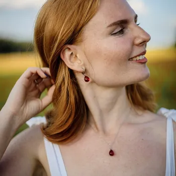 Náhrdelník Šperky z pravého českého skla - Sada Kapky lásky