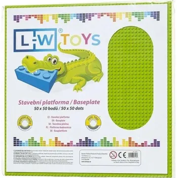 ostatní stavebnice L-W Toys Velká podložka na stavění 50x50 bodů limetková