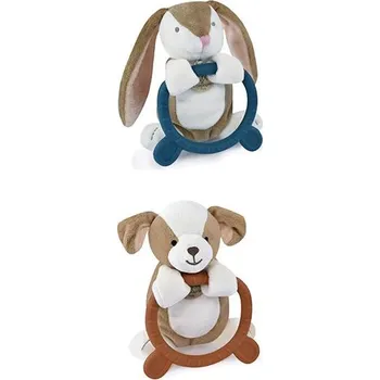 Hračka pro nejmenší Doudou Plyšová hračka s kousátkem HOULAHOP 1 ks Králíček